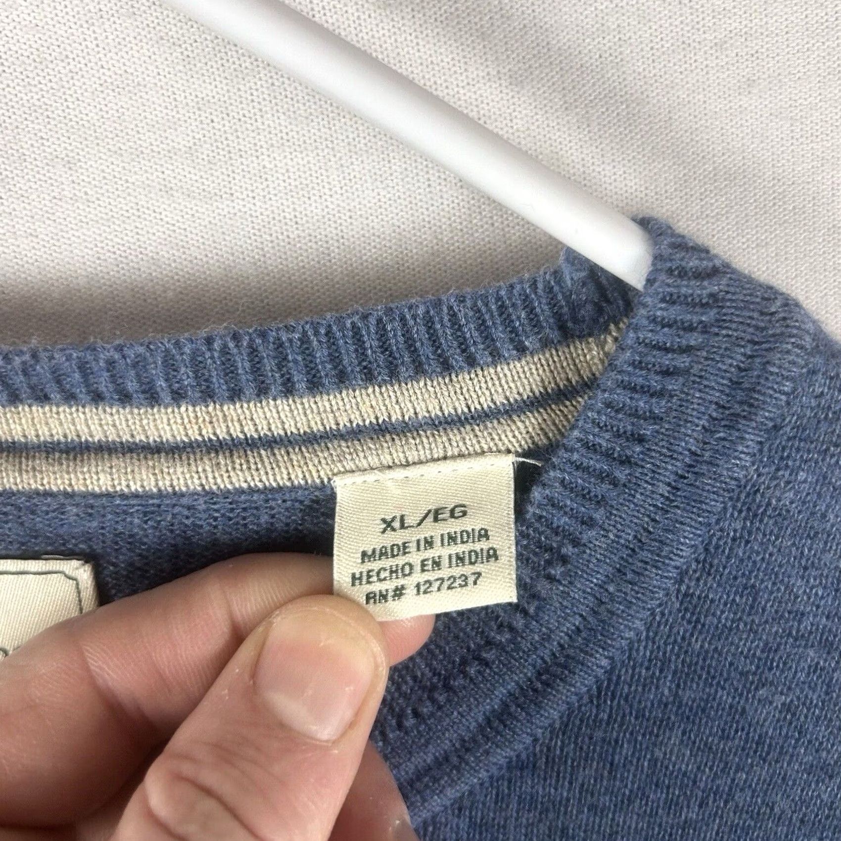 Vintage Southern Pines Mens XL Blue Long Sleeve Crew Neck Golf Sweater Pullover Casual Knit Cotton Size US XL / EU 56 / 4 - 4 Thumbnail