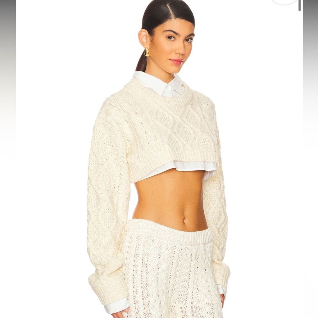 Lioness NEW Lioness Sonny Chic Cream Knit Crop Sweater US M (AU 10) Size S / US 4 / IT 40 - 3 Thumbnail
