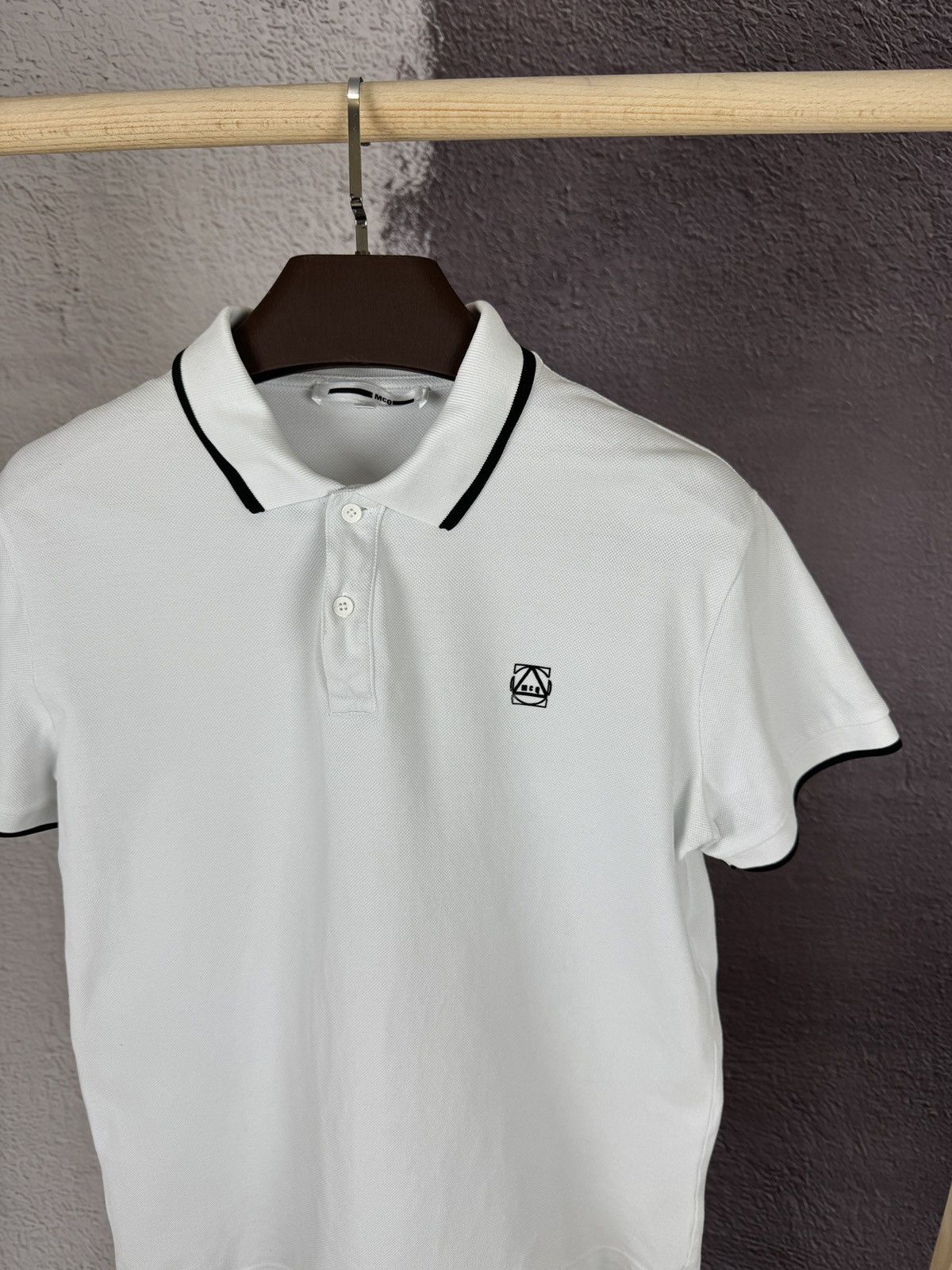 Alexander McQueen McQ by Alexander McQueen white striped polo tee shirt Size US XL / EU 56 / 4 - 5 Thumbnail
