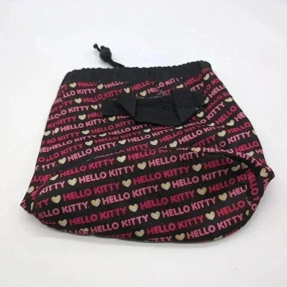 Vintage Hello Kitty Drawstring Feed sack Bag pink and black Size ONE SIZE - 3 Thumbnail