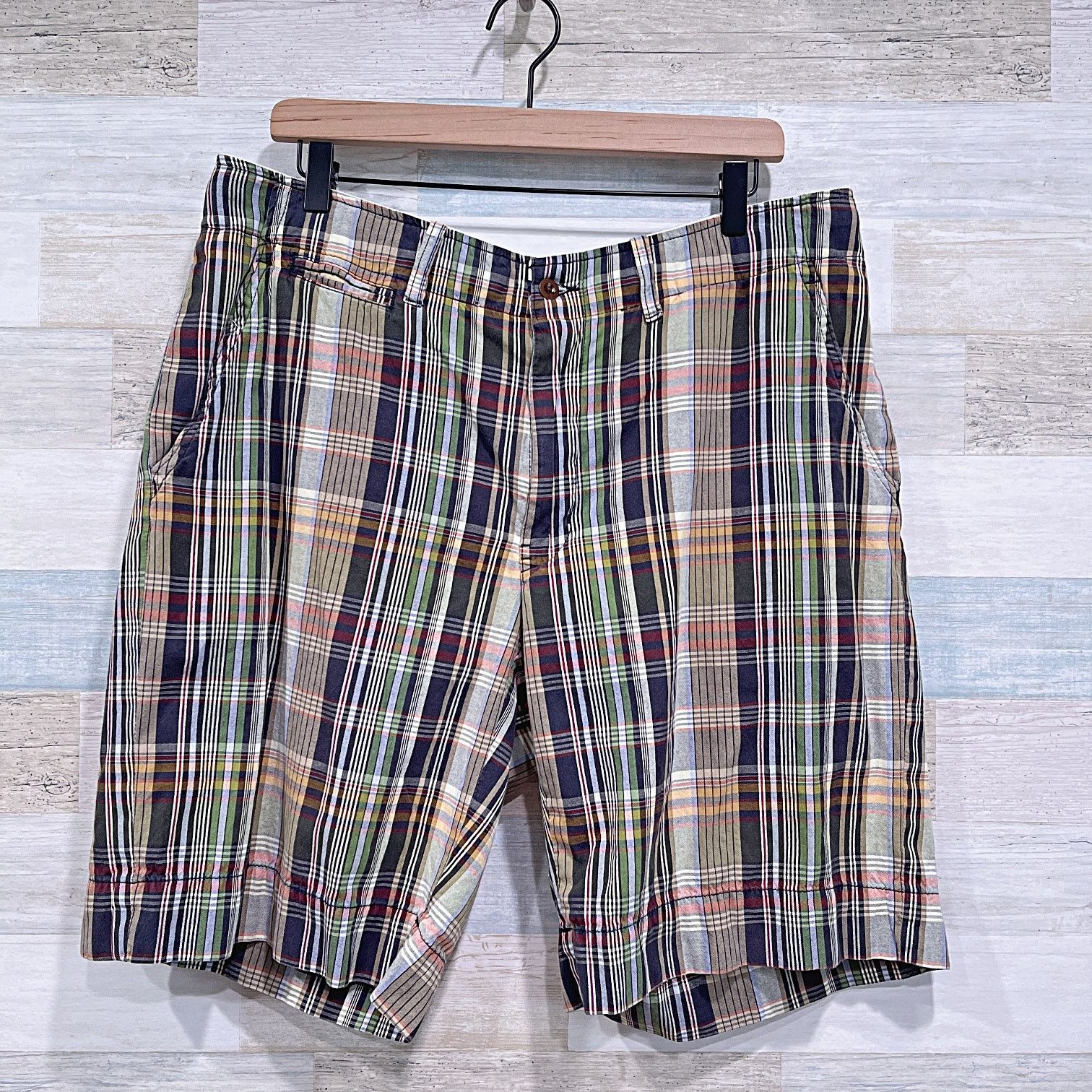 Polo Ralph Lauren POLO Ralph Lauren 10" Plaid Shorts Brown Flat Front Mens 36 Size US 36 / EU 52 - 1 Thumbnail