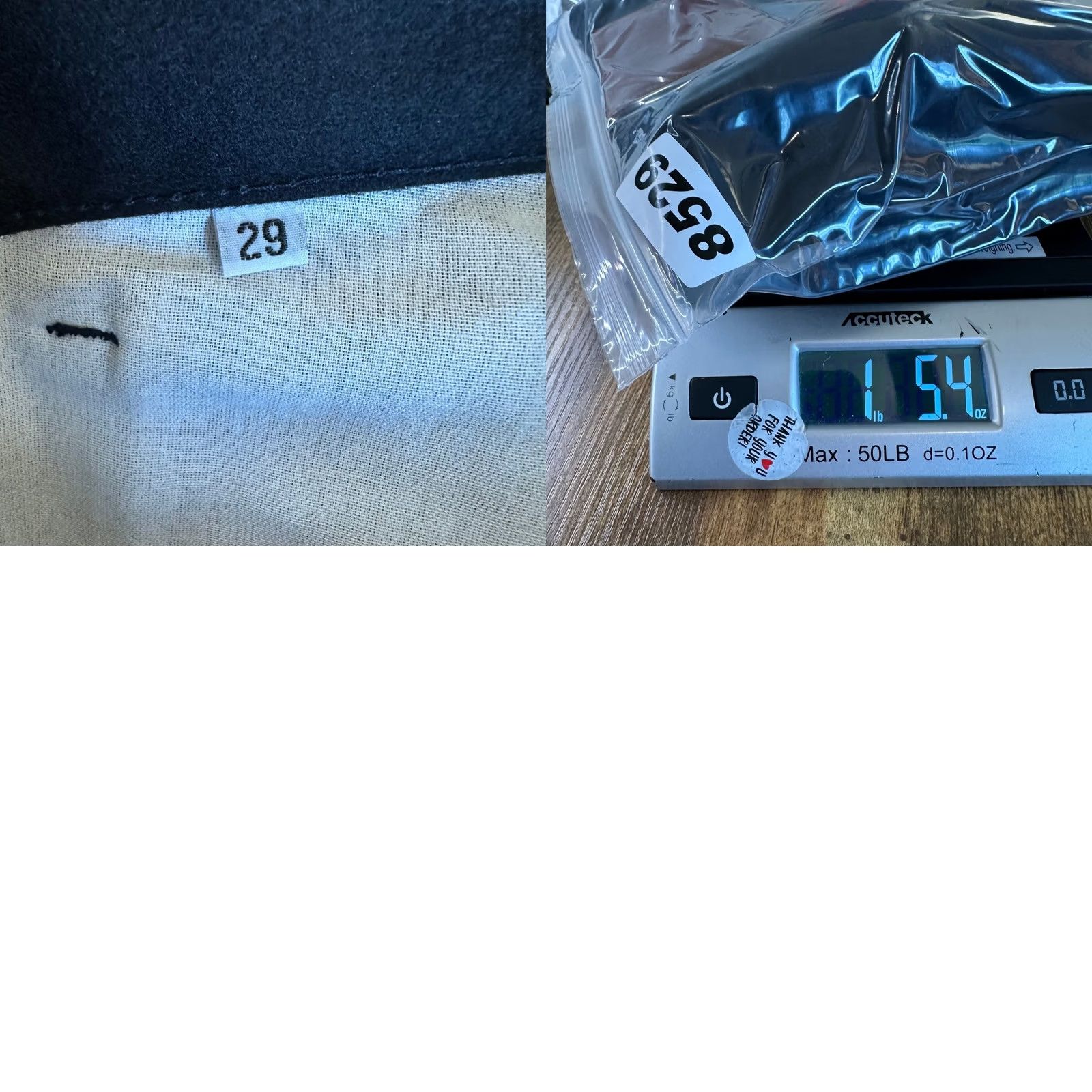 Gustin Gustin Pants Mens Size 29 Charcoal Black Wool Blend Five Pocket Button Fly Size US 29 - 9 Thumbnail