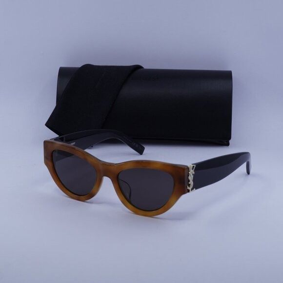 Saint Laurent Paris Saint Laurent SL M94/F 004 Sunglasses Havana/Black Cat Eye Size ONE SIZE - 11 Thumbnail