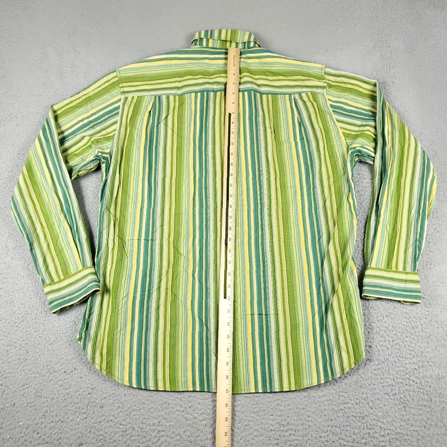 Tommy Bahama Tommy Bahama Shirt Mens Large Green Striped Cotton Button Up Long Sleeve Size US L / EU 52-54 / 3 - 3 Thumbnail
