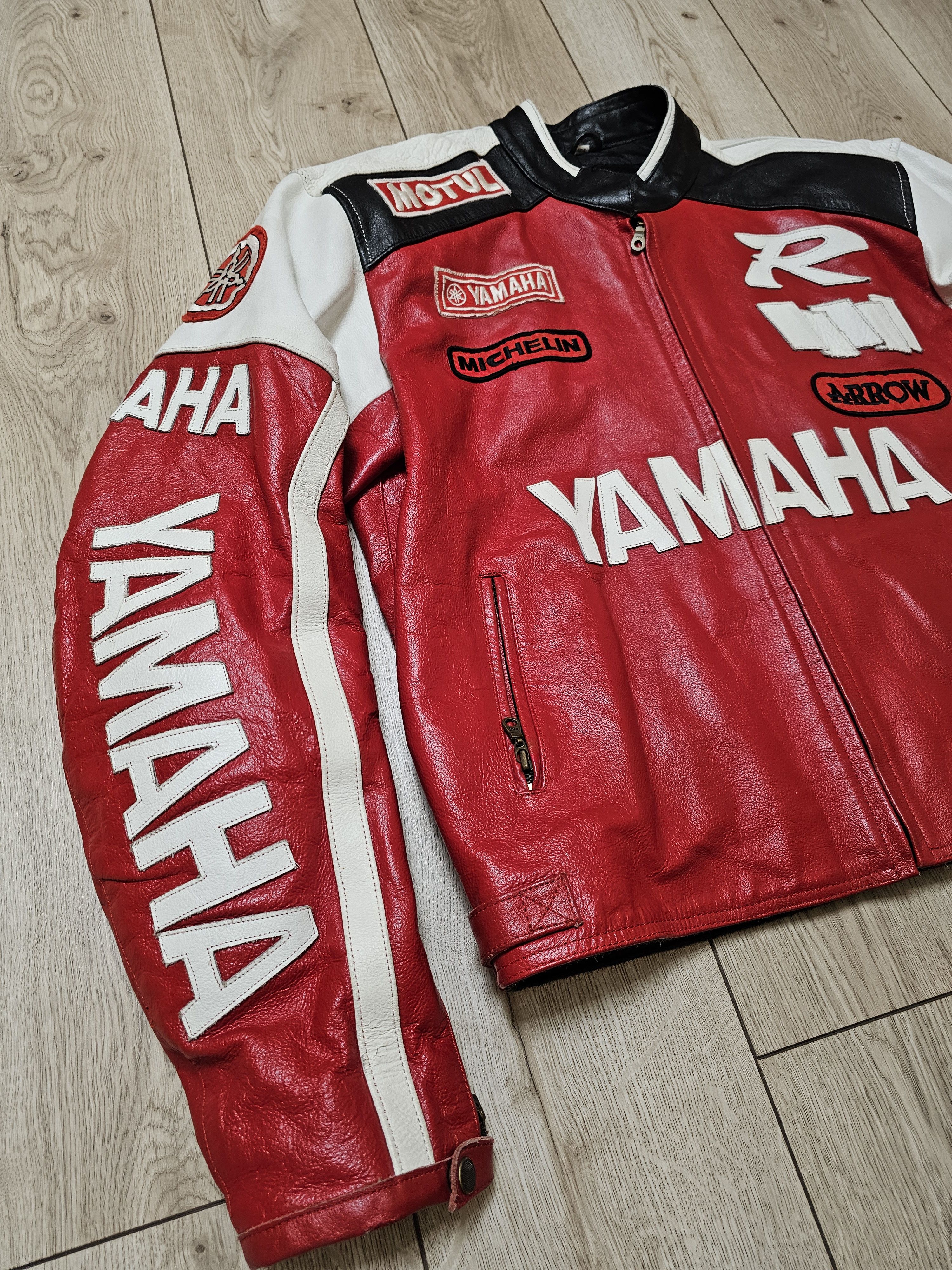 Yamaha YAMAHA RACING TEAM VINTAGE LEATHER JACKET YAMAHA JACKET 90s Size US L / EU 52-54 / 3 - 4 Thumbnail