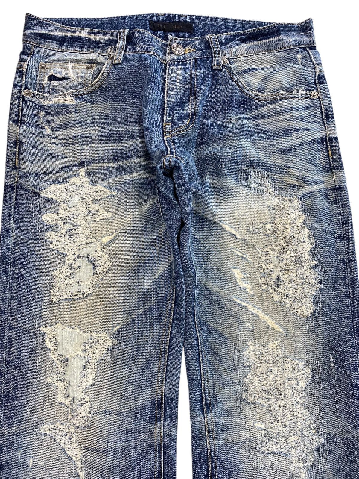 In The Attic In The Attic Ripped Patchwork Straight Leg Style Jeans Size US 33 - 2 Thumbnail