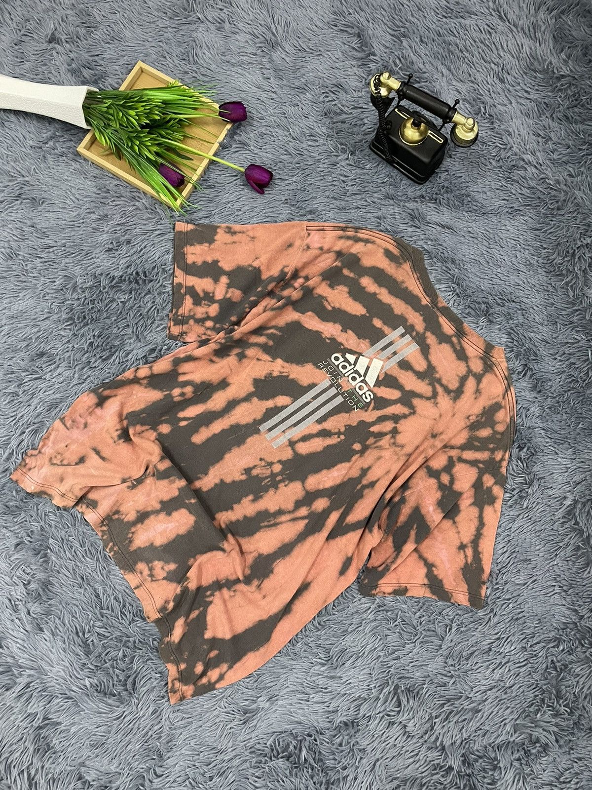 Adidas × Vintage 90s Adidas Join The Revolution Tie-Dye Tee Size US L / EU 52-54 / 3 - 4 Thumbnail