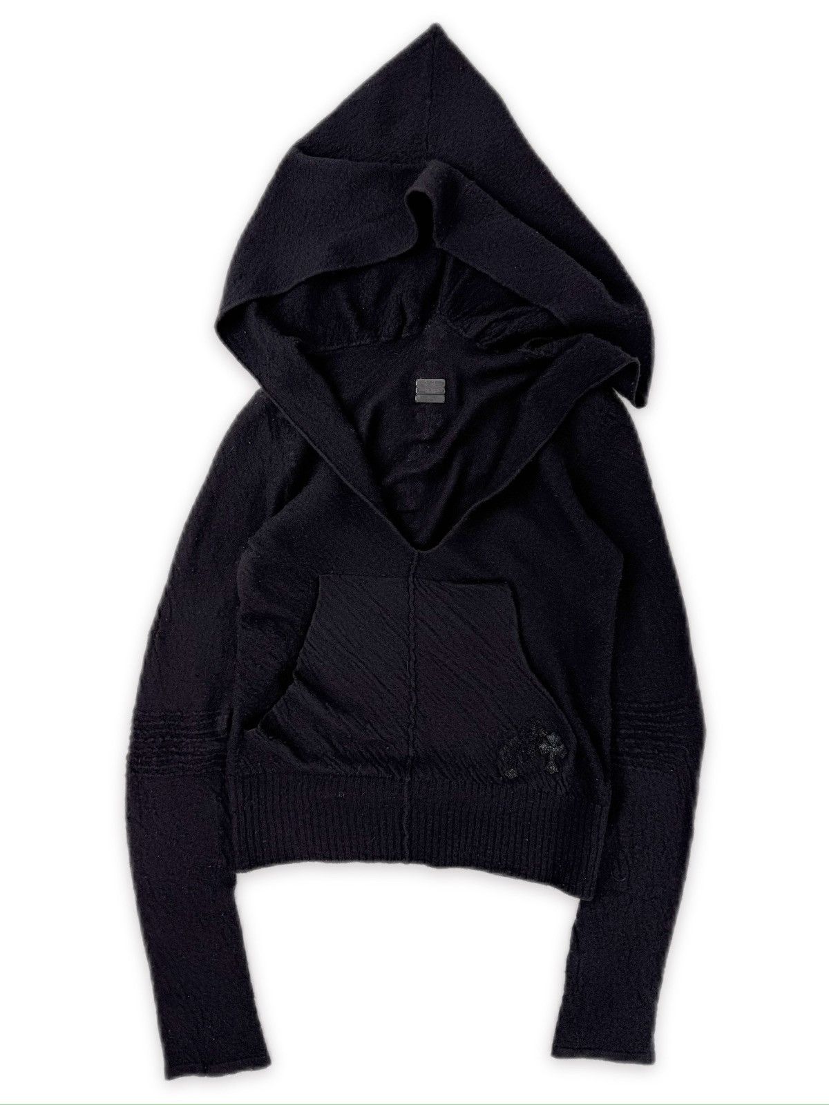 Chrome Hearts × Rick Owens 2010 Rick Owens x Chrome Hearts Spine Cross Patch Silver Cashmere Cloak Hoodie Size US M / EU 48-50 / 2 - 5 Thumbnail