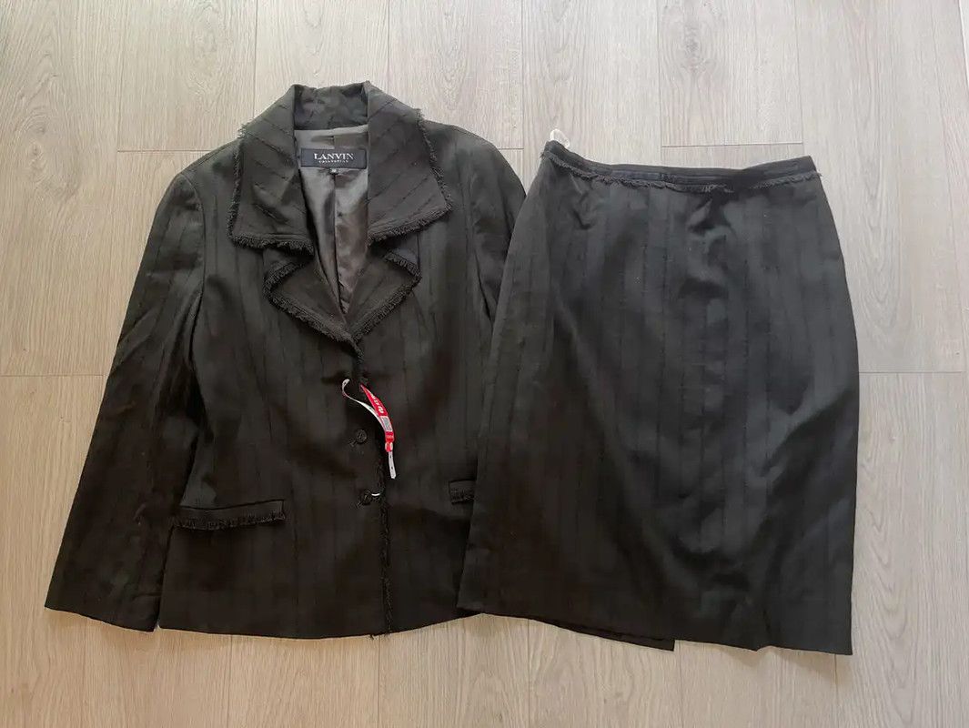 Lanvin Lanvin Cotton Blend Striped Cardigan in Dark Green 0089 Size M / US 6-8 / IT 42-44 - 1 Thumbnail