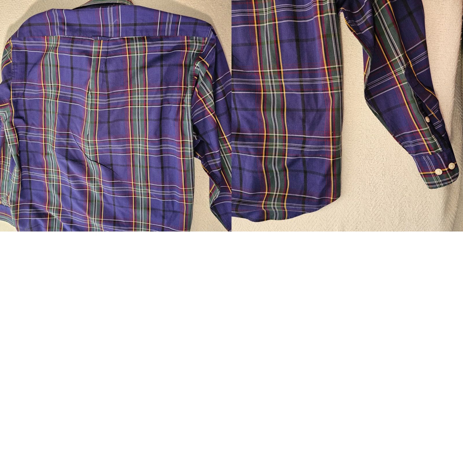 Vintage Towncraft Button-Down Shirt Mens Large Purple Plaid Long Sleeve Shirt Size US L / EU 52-54 / 3 - 8 Thumbnail