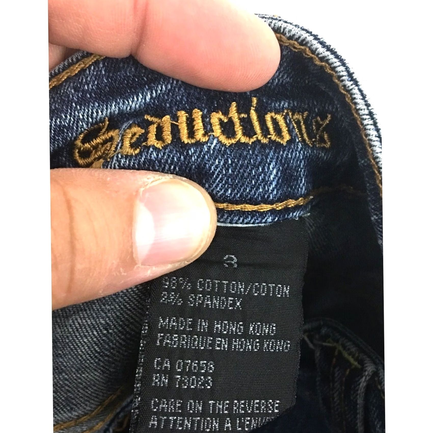 Vintage Seductions Cargo Pocket Capri Jeans Juniors 3 Stretch Y2K Classic Casual Skater Size 26" / US 2 / IT 38 - 3 Thumbnail