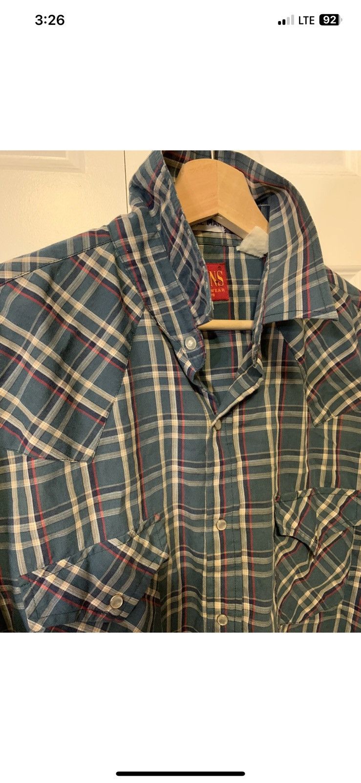 Other Vtg Plains Western Wear Green Large Tall Pearl Snap Shirt Size US L / EU 52-54 / 3 - 5 Thumbnail