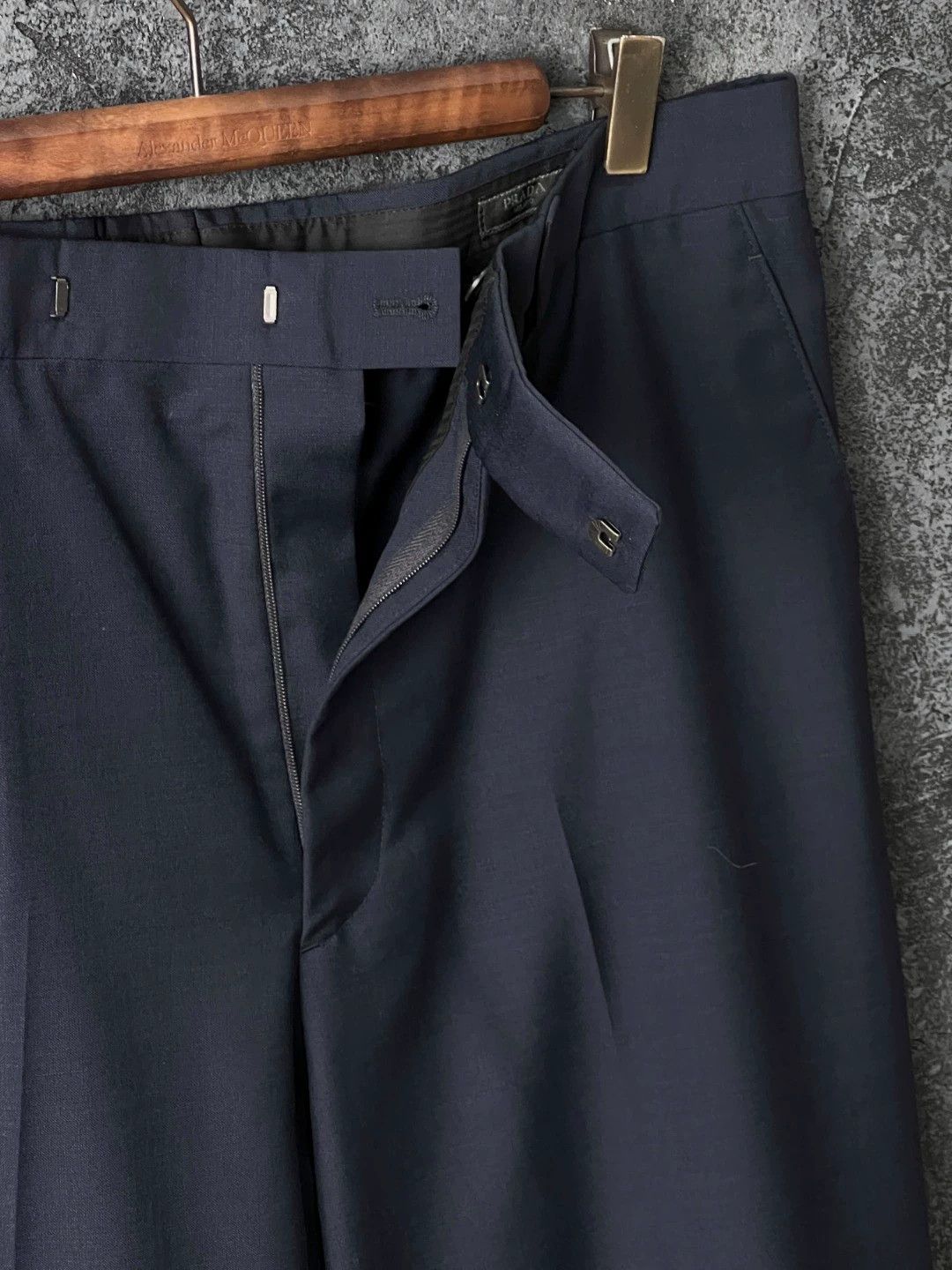 Prada PRADA Navy Straight Wool-Mohair Trousers Size 48S - 5 Thumbnail