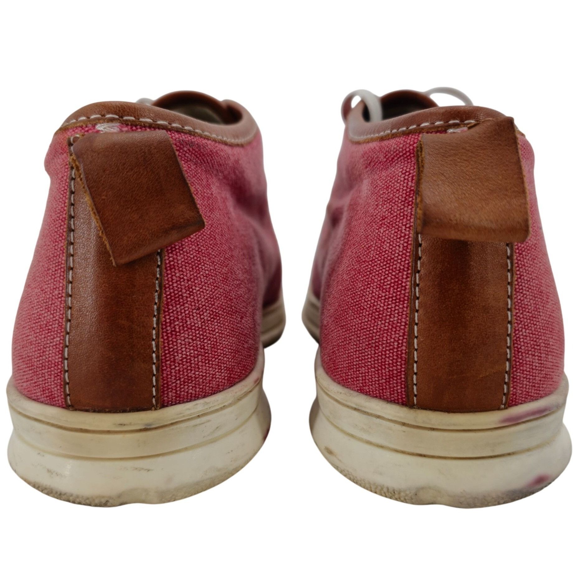 Bruno Magli Bruno Magli Italy Burgundy Brown Canvas Leather Mid Sneakers Size US 7 / EU 40 - 4 Thumbnail
