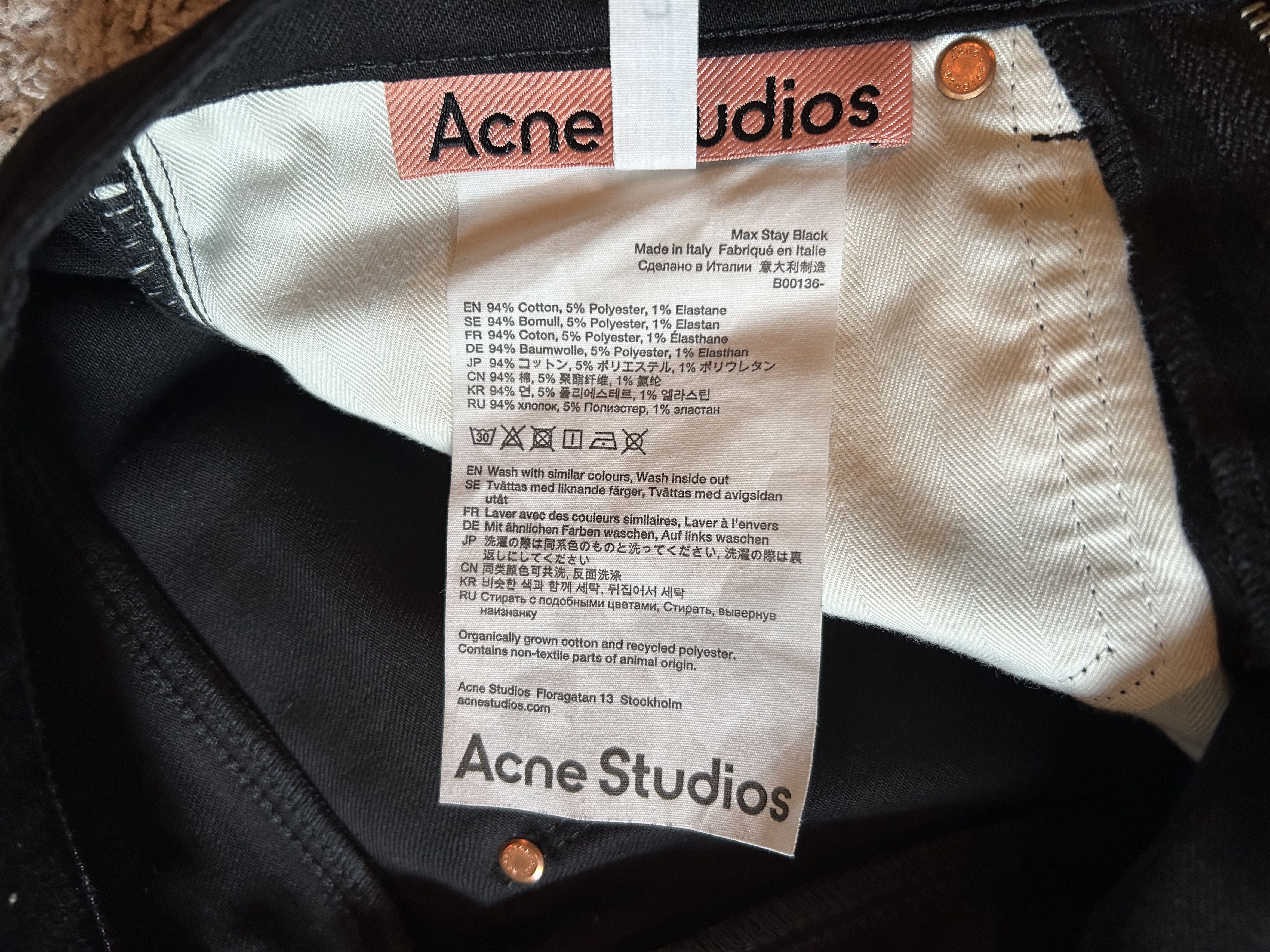 Acne Studios Men-Denim Max Stay Black Size US 29 - 7 Thumbnail
