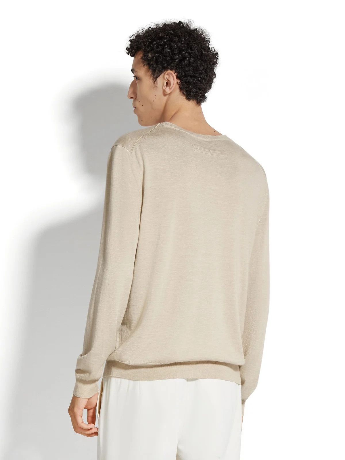 Ermenegildo Zegna o1s1rm0225 RUDF9 Crewneck Sweater in Beige Size US M / EU 48-50 / 2 - 2 Thumbnail