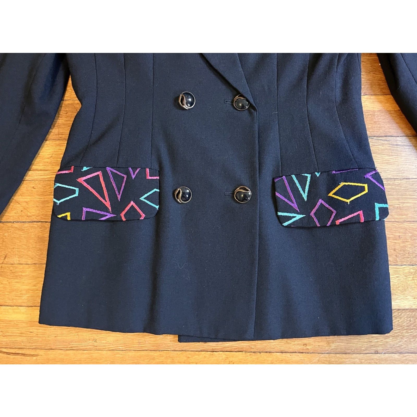 Vintage VINTAGE Rafael Skirt Suit Women’s 6 Black 90s Size 28" / US 6 / IT 42 - 4 Thumbnail