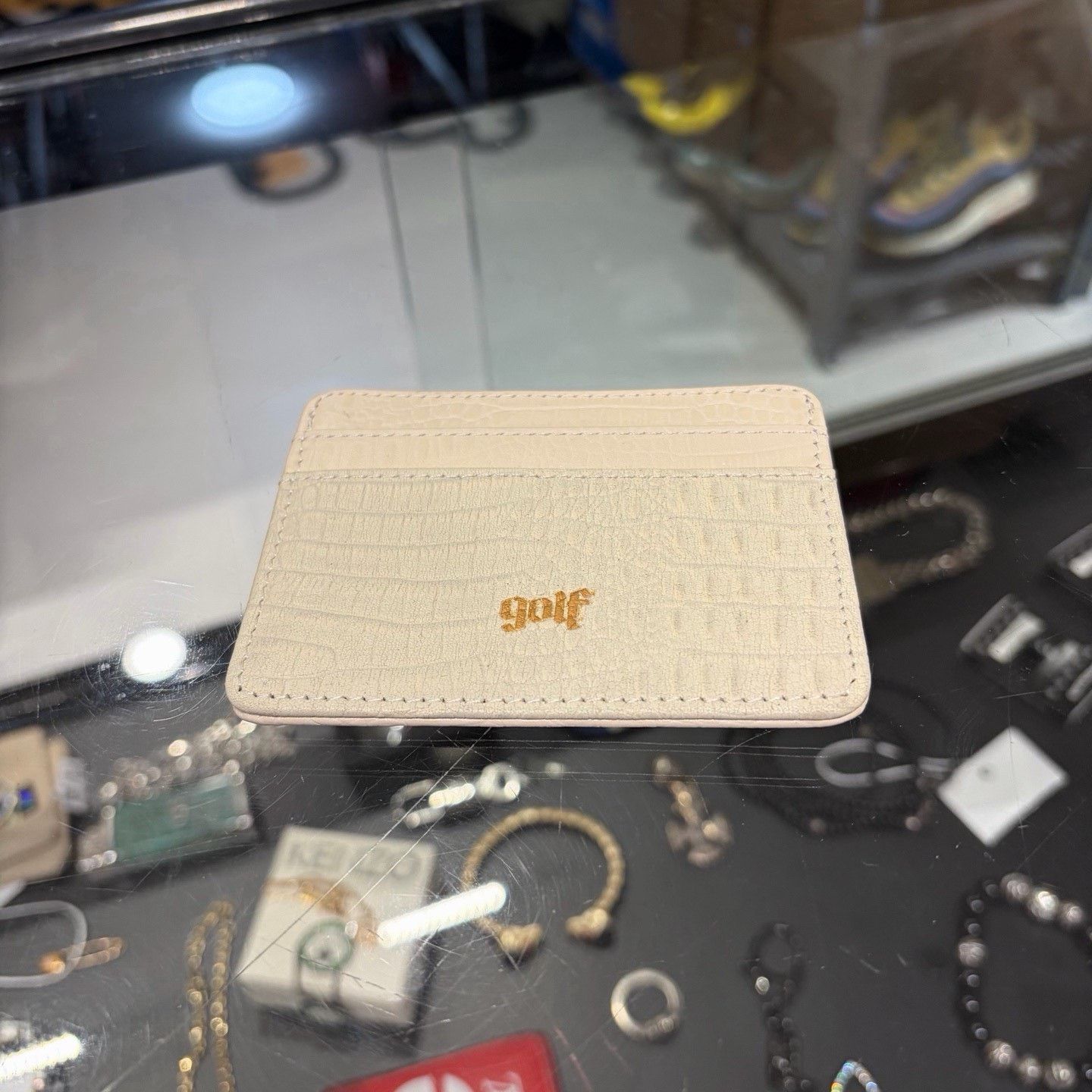 Golf White Card Holder