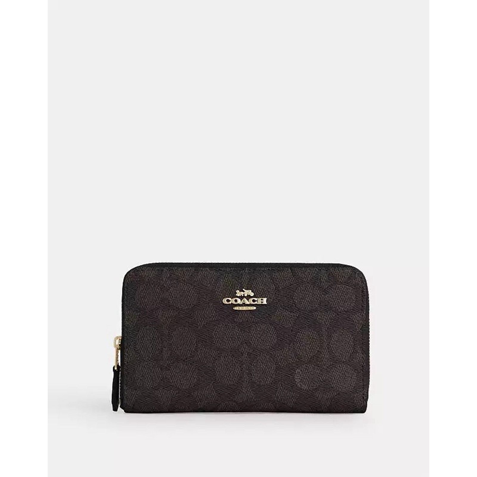 Coach NWT Coach Medium Id Zip Wallet CW781 Walnut Brown Black Size ONE SIZE - 3 Thumbnail