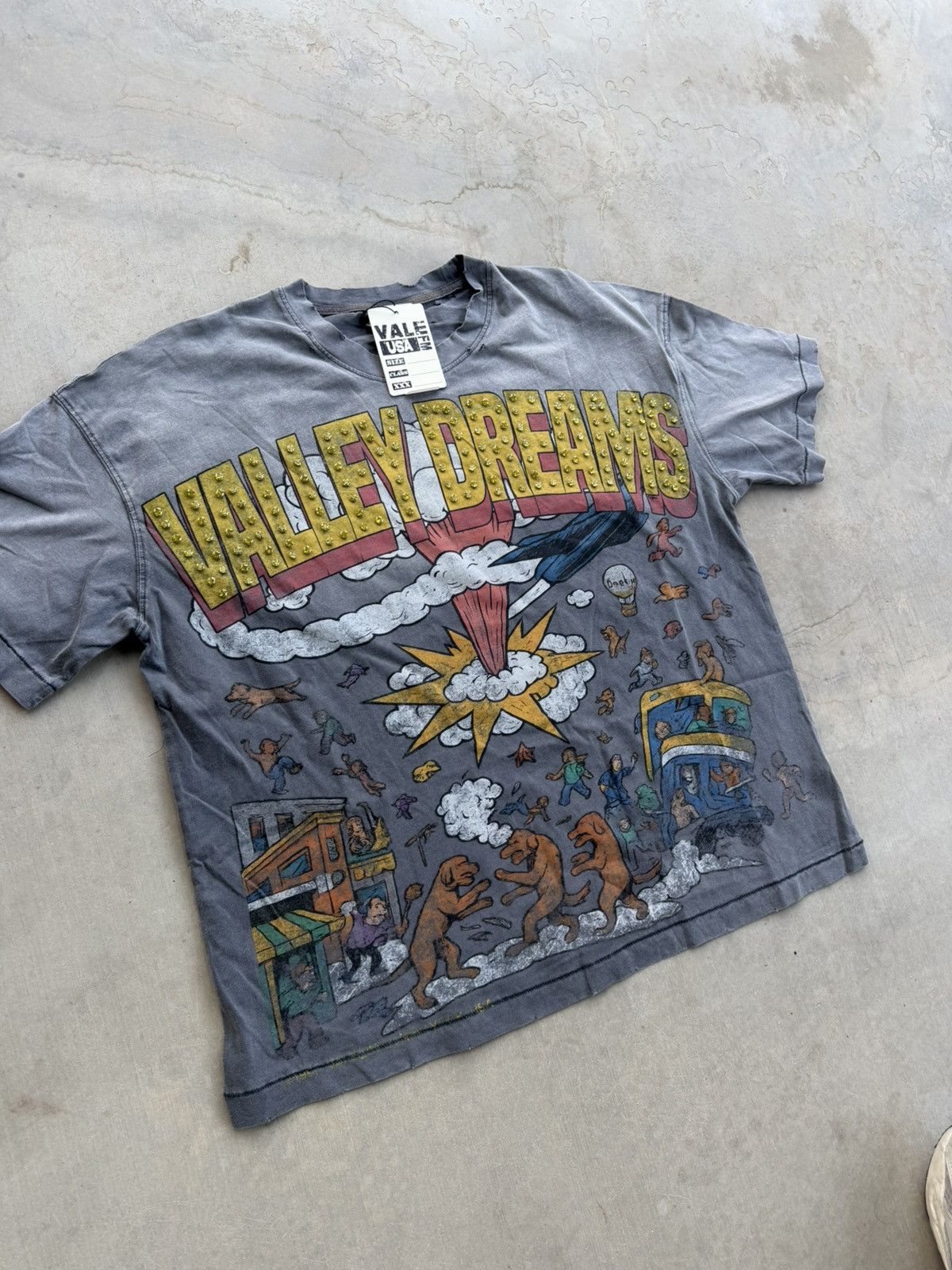 Vale Vale Forever Faded Chaos Bling Tee – Gray – Authentic Large Size US L / EU 52-54 / 3 - 4 Thumbnail