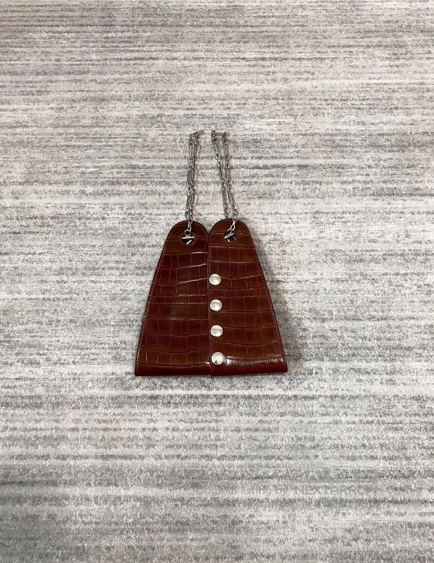 Lemaire burgundy red crocodile texture chain bag. Size ONE SIZE - 2 Thumbnail