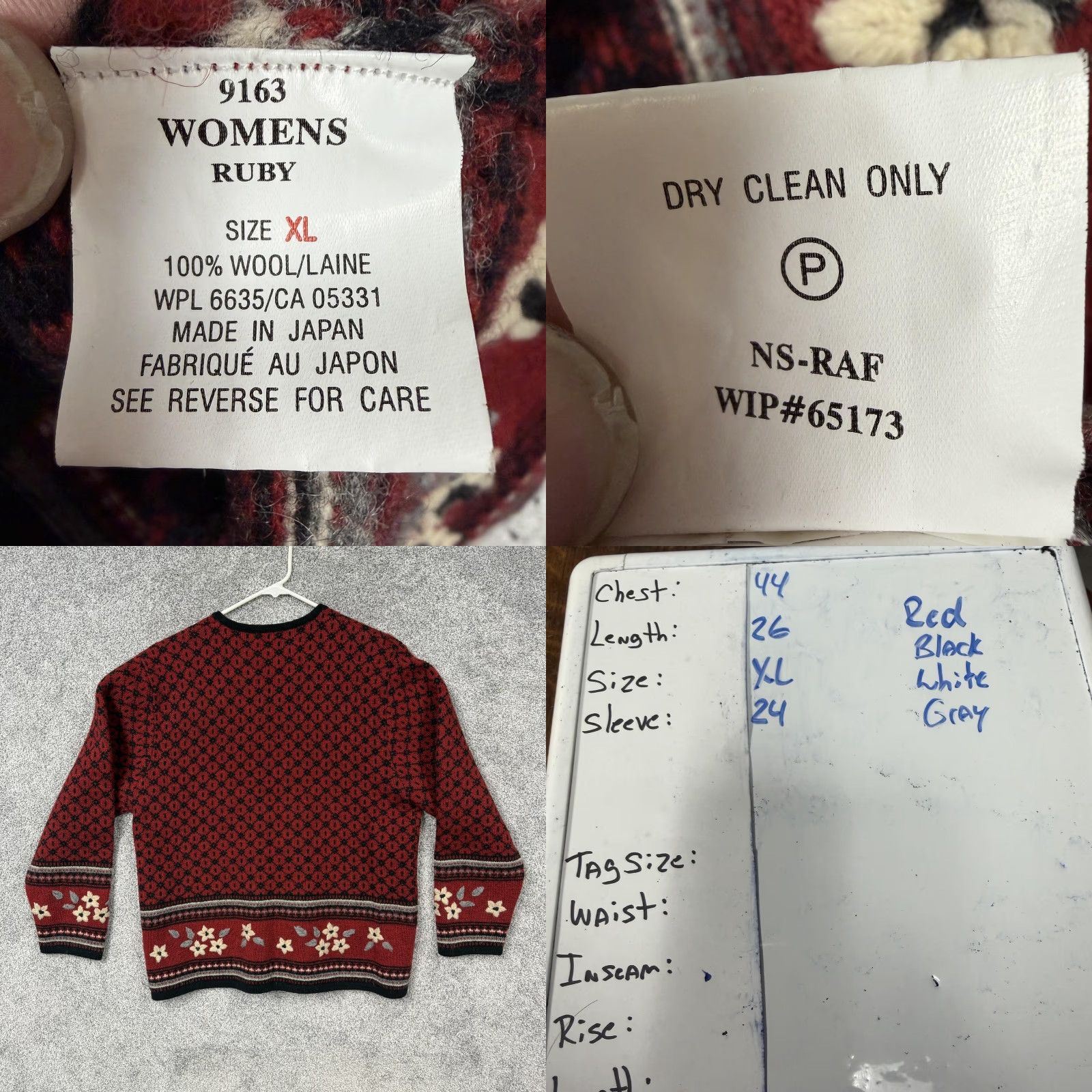 Vintage Vtg 90s Woolrich Cardigan Sweater Womens XL Red Fair Isle Wool Nordic Cabincore Size XL / US 12-14 / IT 48-50 - 8 Thumbnail