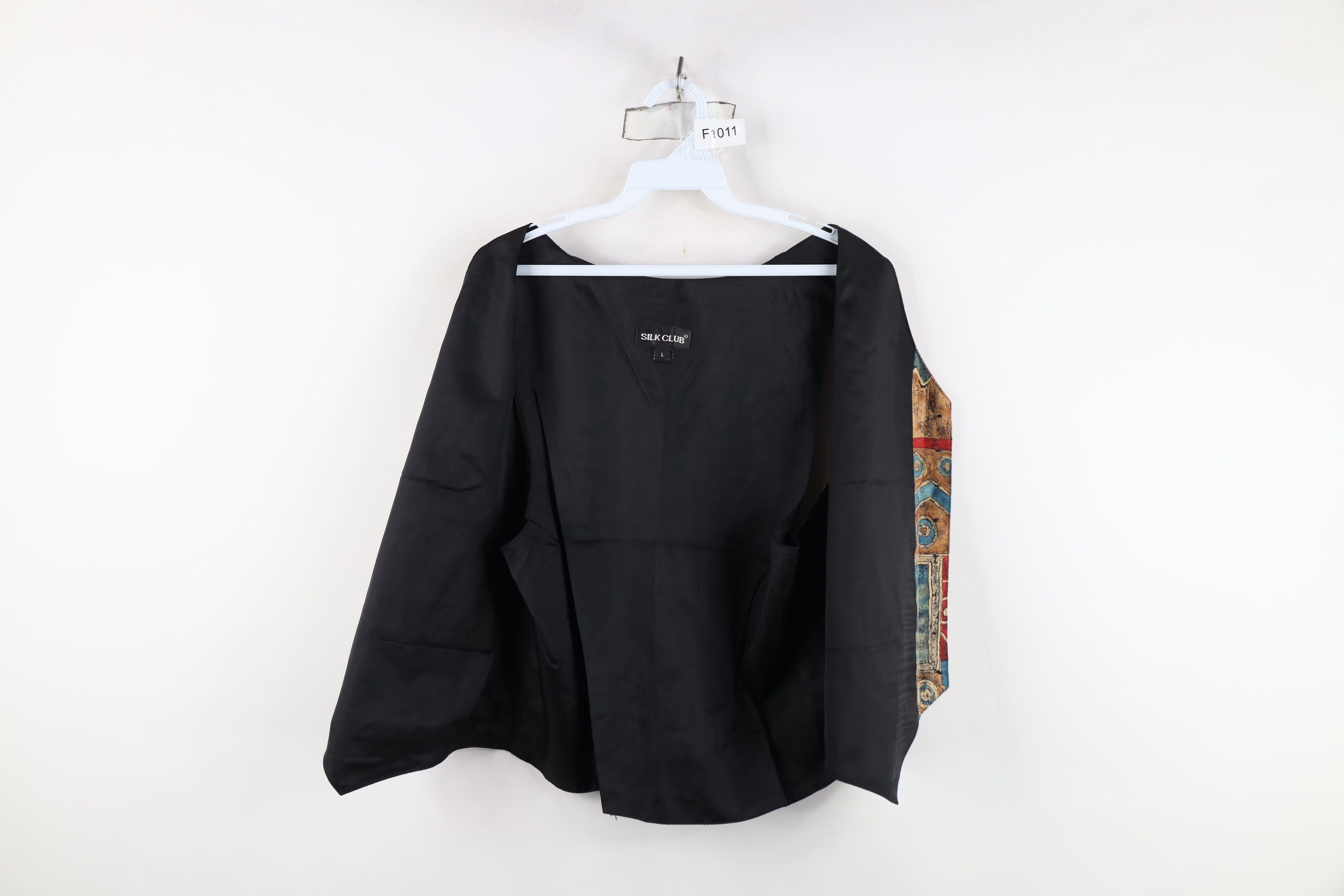 Vintage Vintage 90s Streetwear Abstract Silk Buckle Back Vest Jacket Size L / US 10 / IT 46 - 8 Thumbnail
