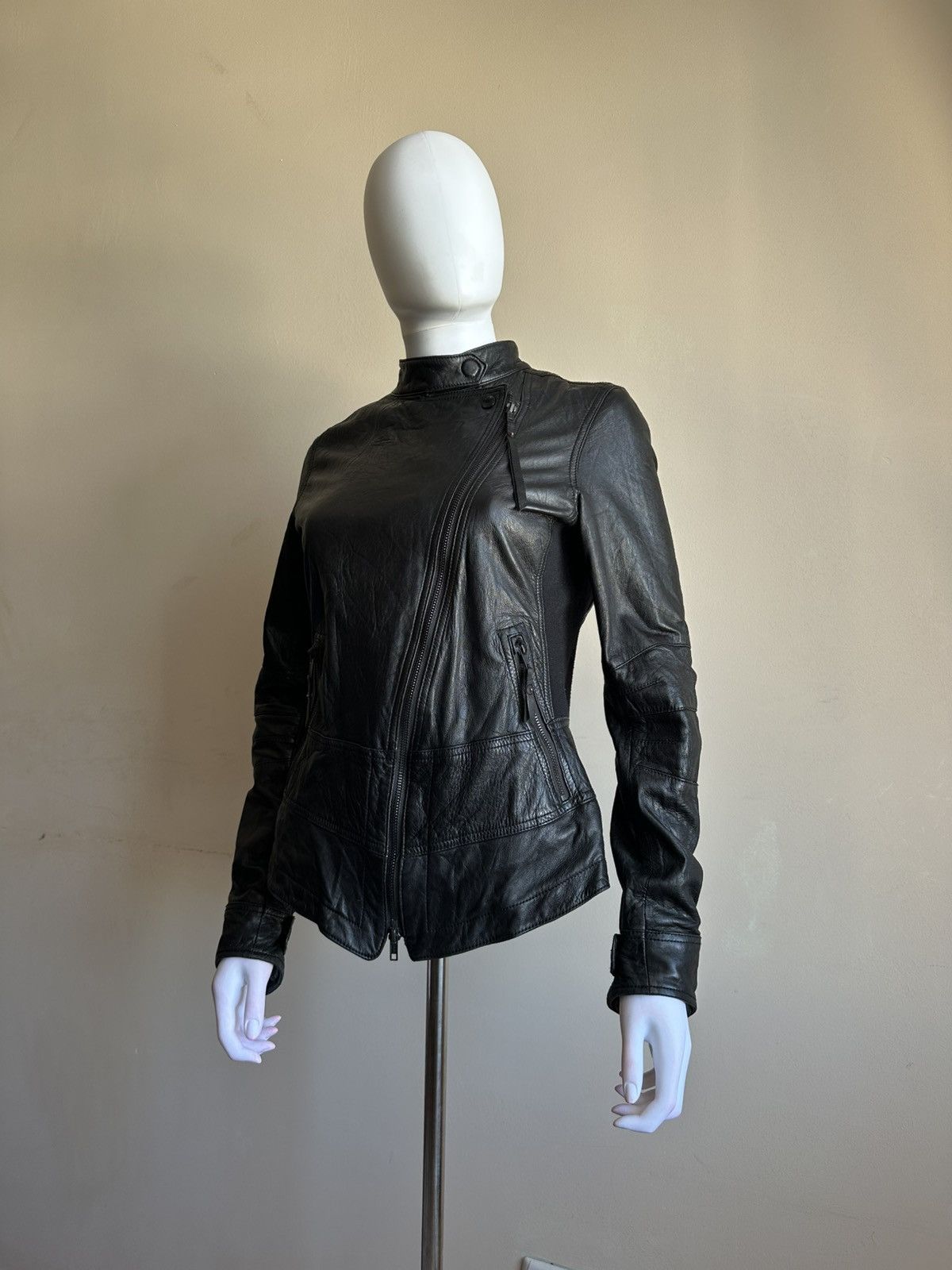 DENHAM Awant-garde Denham Leather Biker Jacket Rick Owens Style Y2K Size M / US 6-8 / IT 42-44 - 2 Thumbnail
