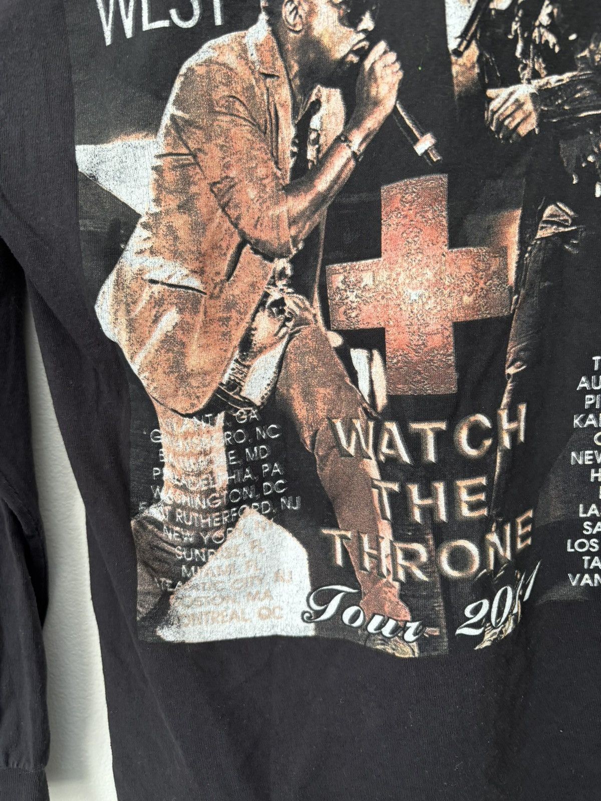Vintage 2011 Kanye West & Jay Z Watch The Throne Tour Tee Shirt Size US M / EU 48-50 / 2 - 6 Thumbnail