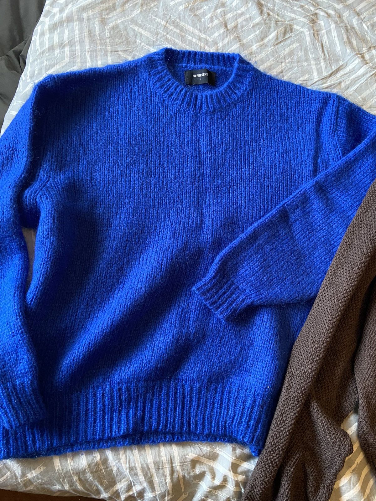 image of Represent Clo Represent Cobalt Mohair Sweater in Cobalt Navy, Men's (Size Large)