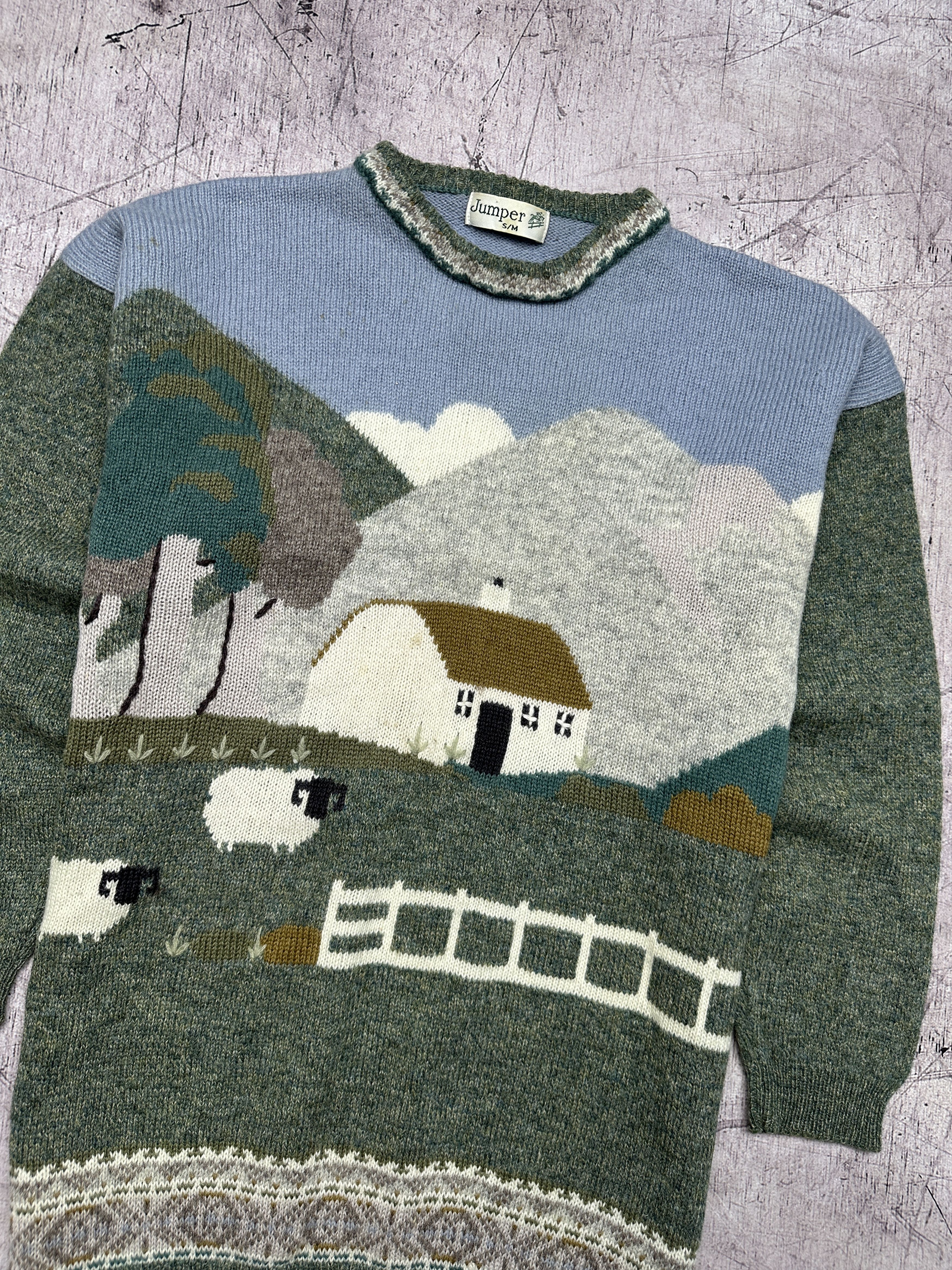 Vintage Vintage Mens Knit Crew Neck Sweater Old Money Size US S / EU 44-46 / 1 - 2 Thumbnail