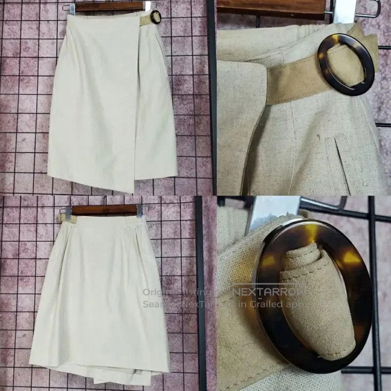Dior Dior Asymmetrical Midi Skirt in Beige . Size 23" - 1 Thumbnail