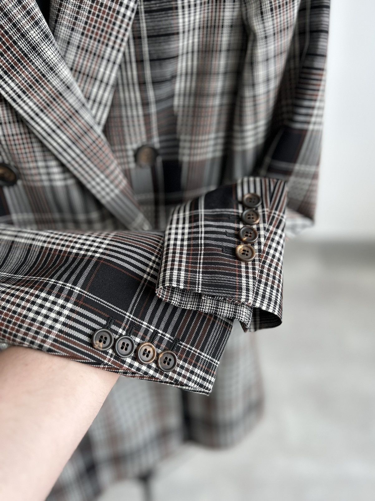 Brunello Cucinelli NEW❗️ BRUNELLO CUCINELLI Double-Breasted Checked Wool Coat Size XS / US 0-2 / IT 36-38 - 7 Thumbnail