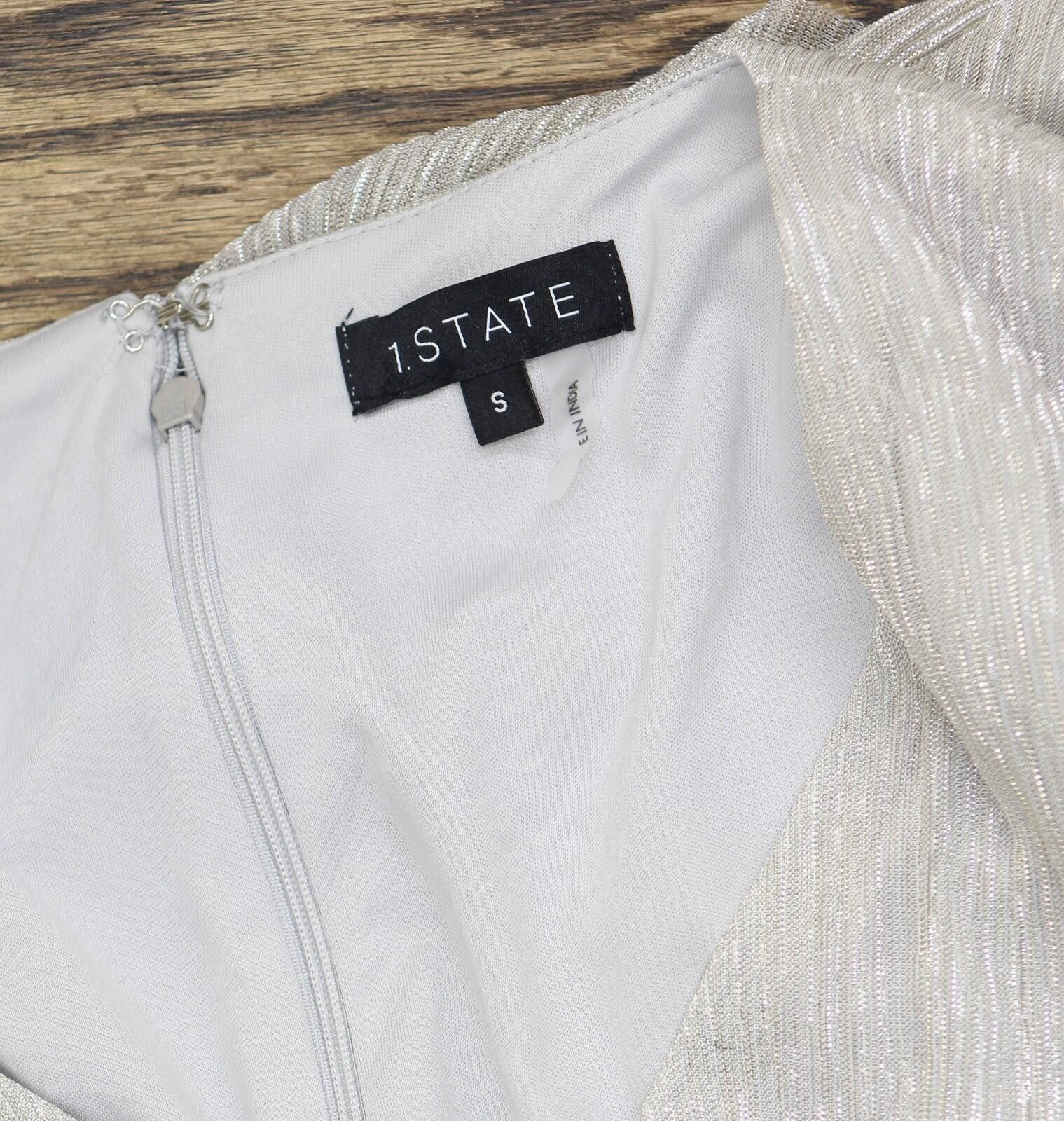 Other Nwt 1. State Tiered Fit & Flare Cocktail Dress Silver S Size S / US 4 / IT 40 - 4 Thumbnail