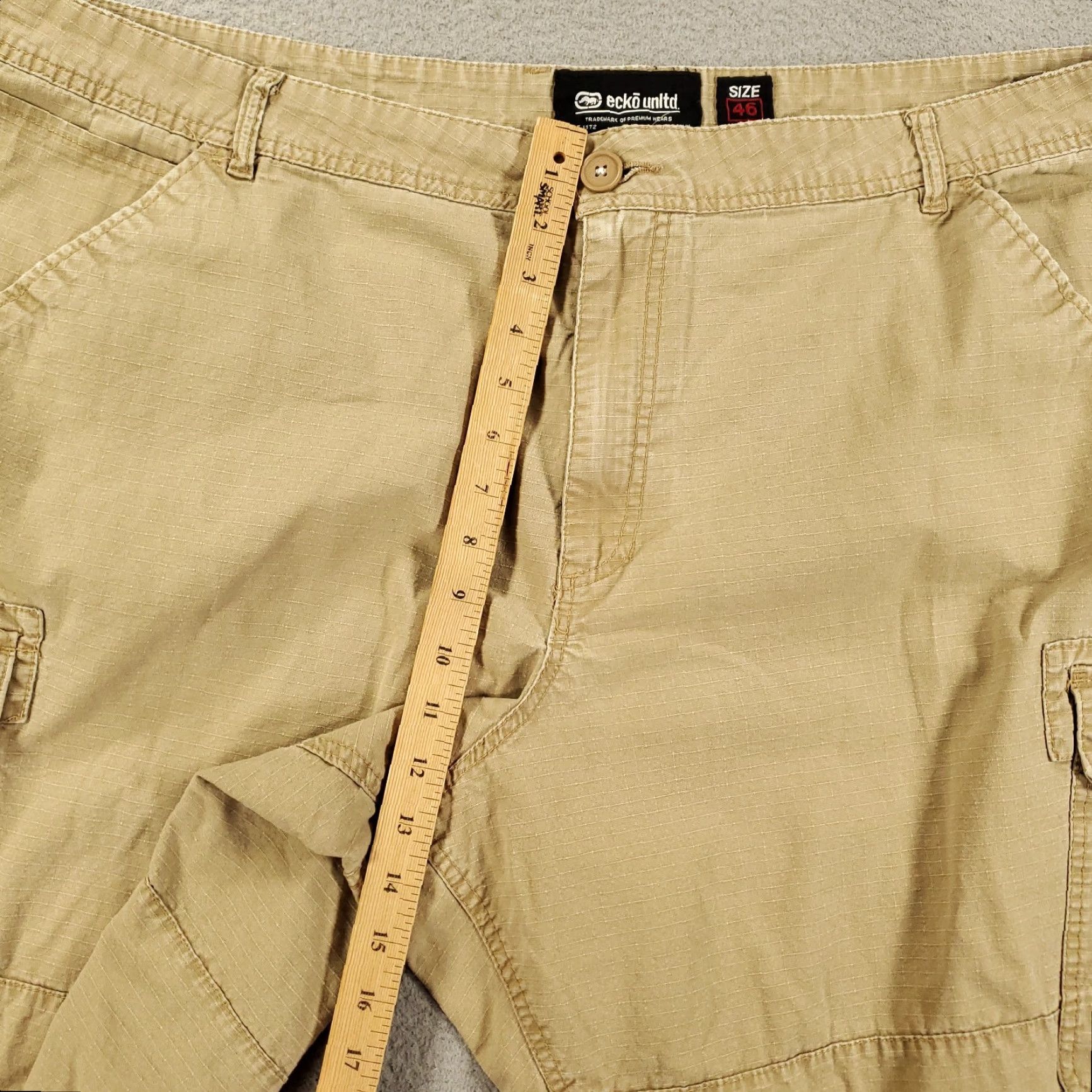 Ecko Unltd. VINTAGE Ecko Unltd Cargo Shorts Mens 46 Beige Distressed Ripstop 10 In Inseam Casual Outdoor Size US 32 / EU 48 - 3 Thumbnail