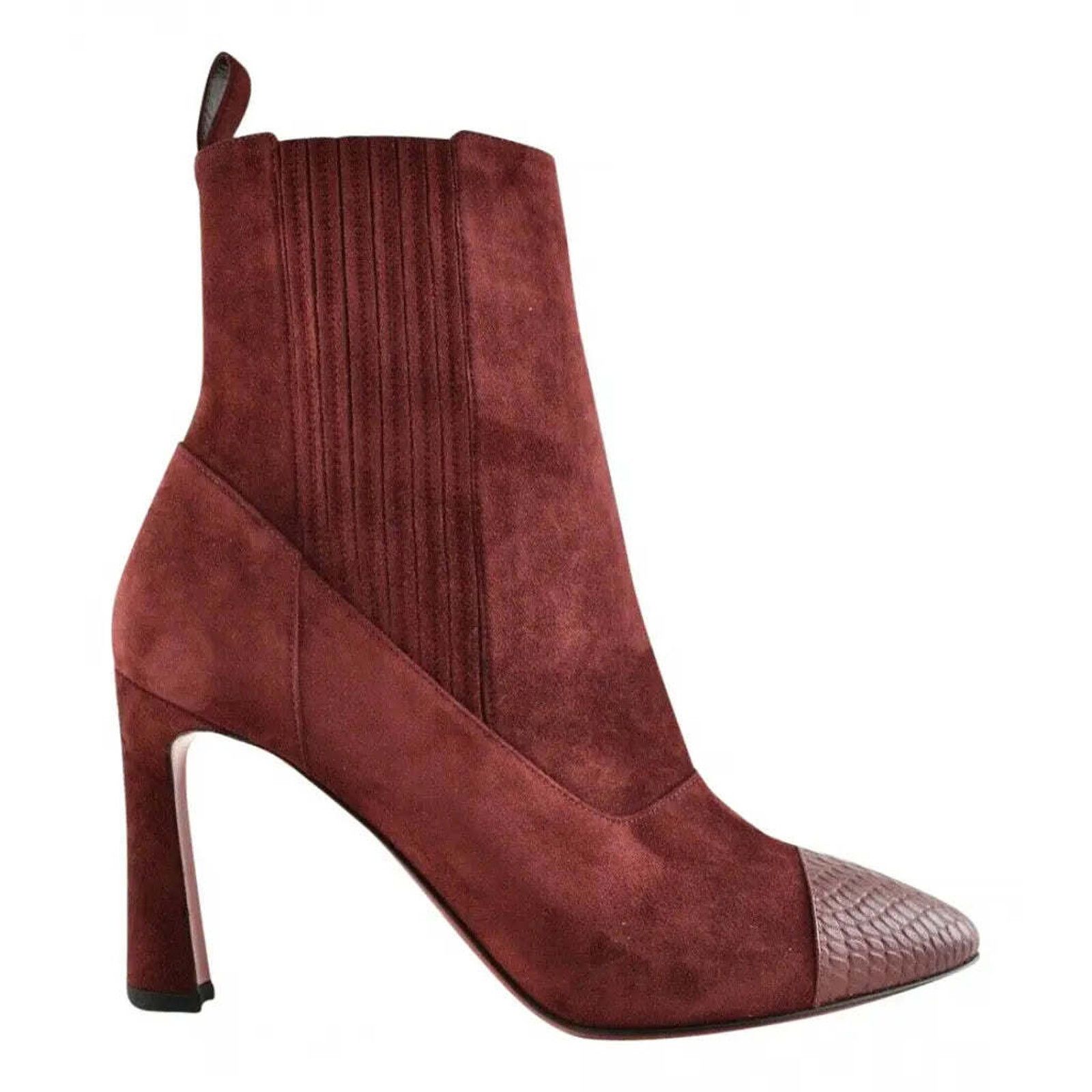 Christian Louboutin Christian Louboutin Me In The 90S 85 Tanin Red Suede Short Size US 7 / IT 37 - 1 Thumbnail