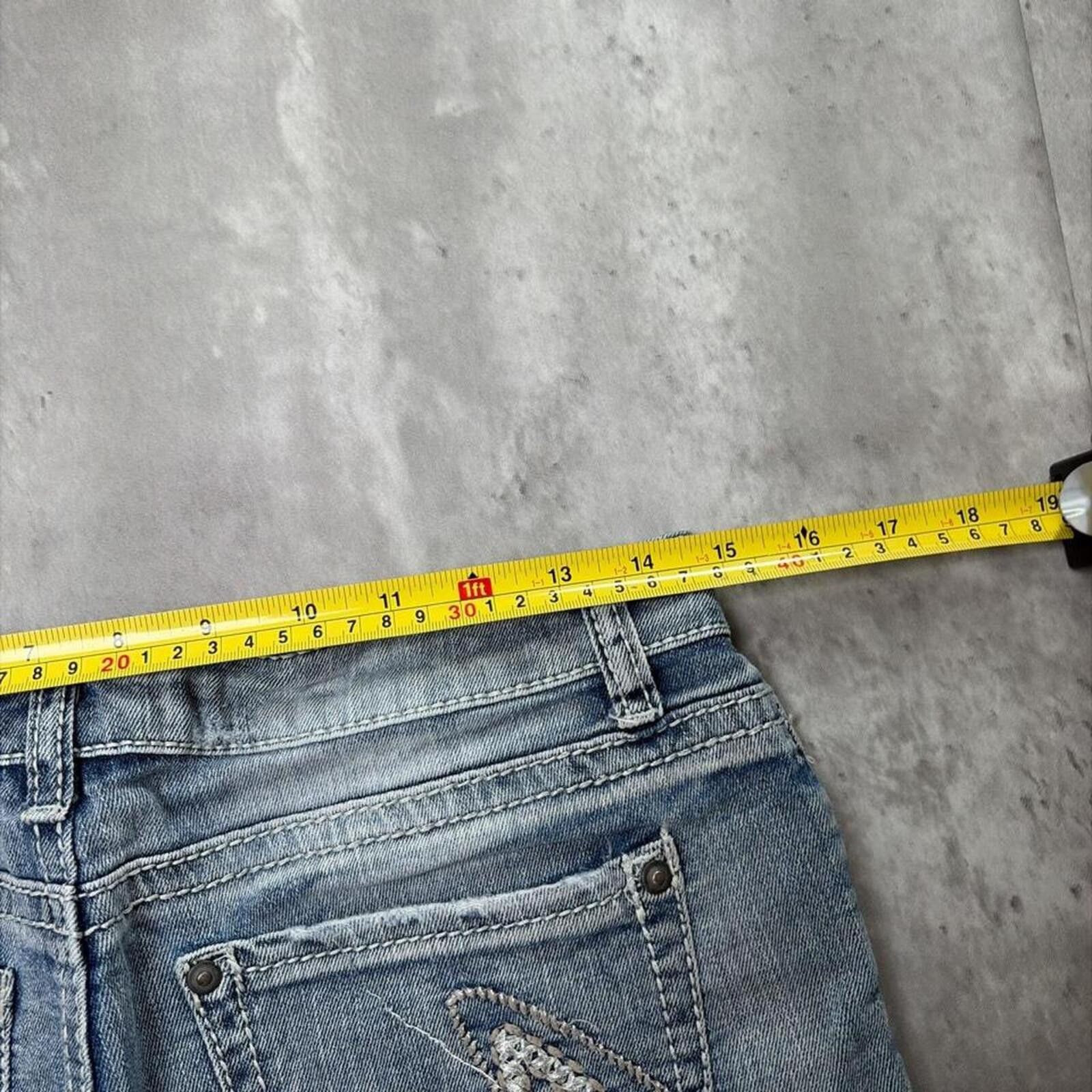 Other Y2K Light Wash Vanilla Star Grunge Gothic Mini Denim Shorts Size 30" / US 8 / IT 44 - 6 Thumbnail