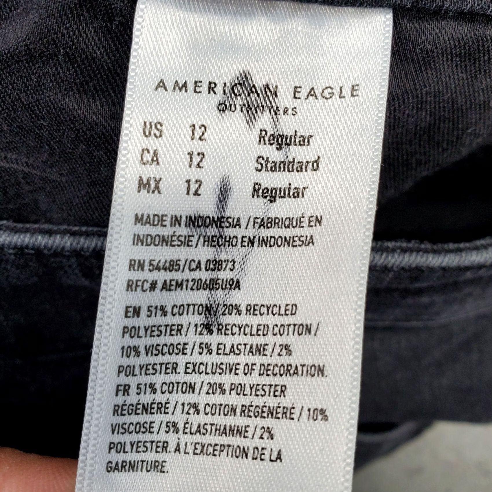 American Eagle Outfitters American Eagle Outfitters Jeans Women Size 12 Black Denim Dream Stretch Straight Leg Regular Rise Pockets Cotton Denim Stretch Size 34" / US 12 / IT 48 - 7 Thumbnail