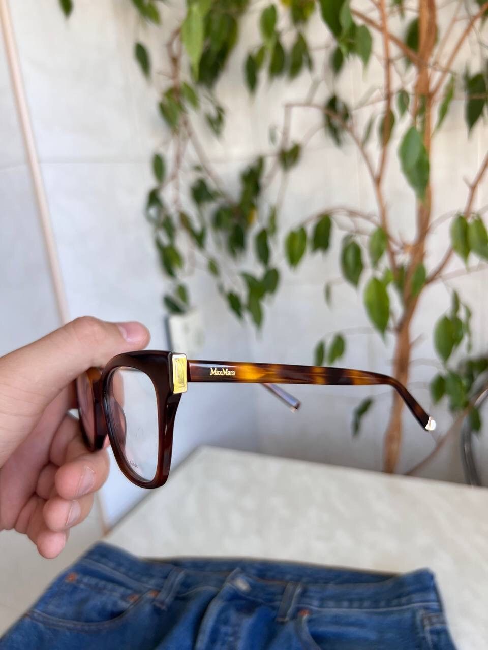 Designer × Vintage Max Mara '00s Double Logo Square Brown Frame Glasses Eyewear Size ONE SIZE - 12 Thumbnail