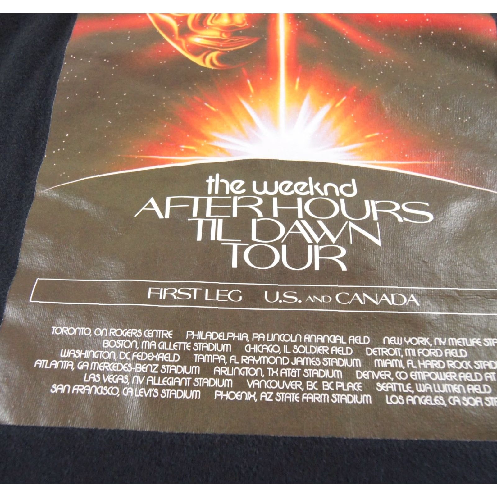 Vintage The Weeknd After Hours Til Dawn Tour Shirt Mens Large Black Graphic Cotton Short Sleeve R&B Hip Hop Size US L / EU 52-54 / 3 - 3 Thumbnail
