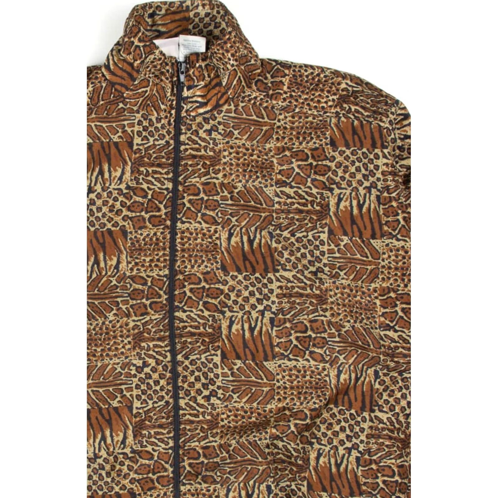 Vintage VINTAGE Checkered Animal Print 90s Jacket Medium Polyester Kaktus Ragstock Mens Size US M / EU 48-50 / 2 - 2 Thumbnail