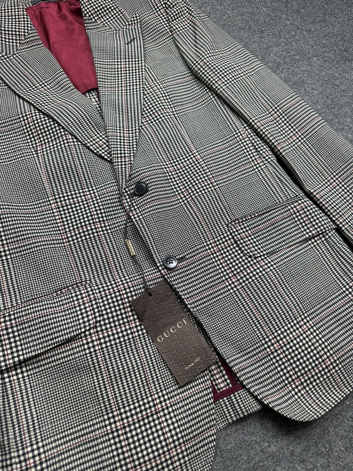 Gucci Gucci - Mohair Houndstooth Blazer Jacket - Peak Lapel Collar Size 48R - 5 Thumbnail