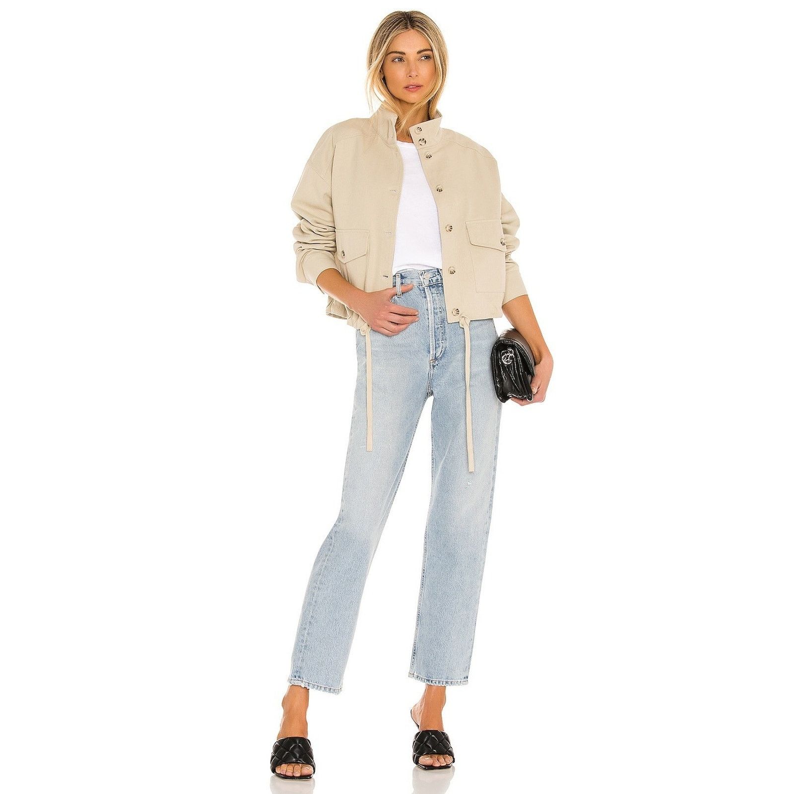 Other Lovers + Friends Toronto Cotton Denim Button Khaki Jacket S Size S / US 4 / IT 40 - 1 Thumbnail