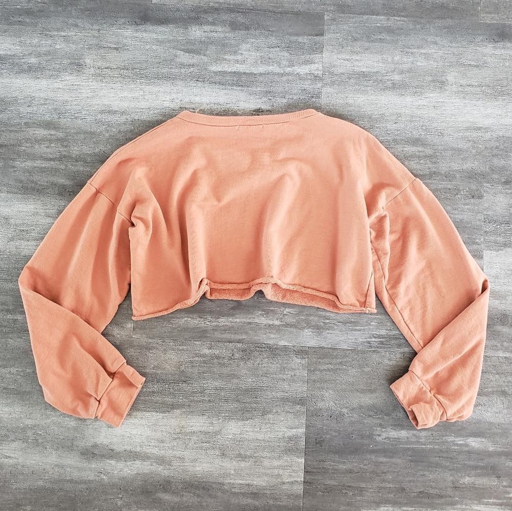 Designer Orange Muted PLT Cropped Sweater Long Sleeve Size XL / US 12-14 / IT 48-50 - 2 Thumbnail
