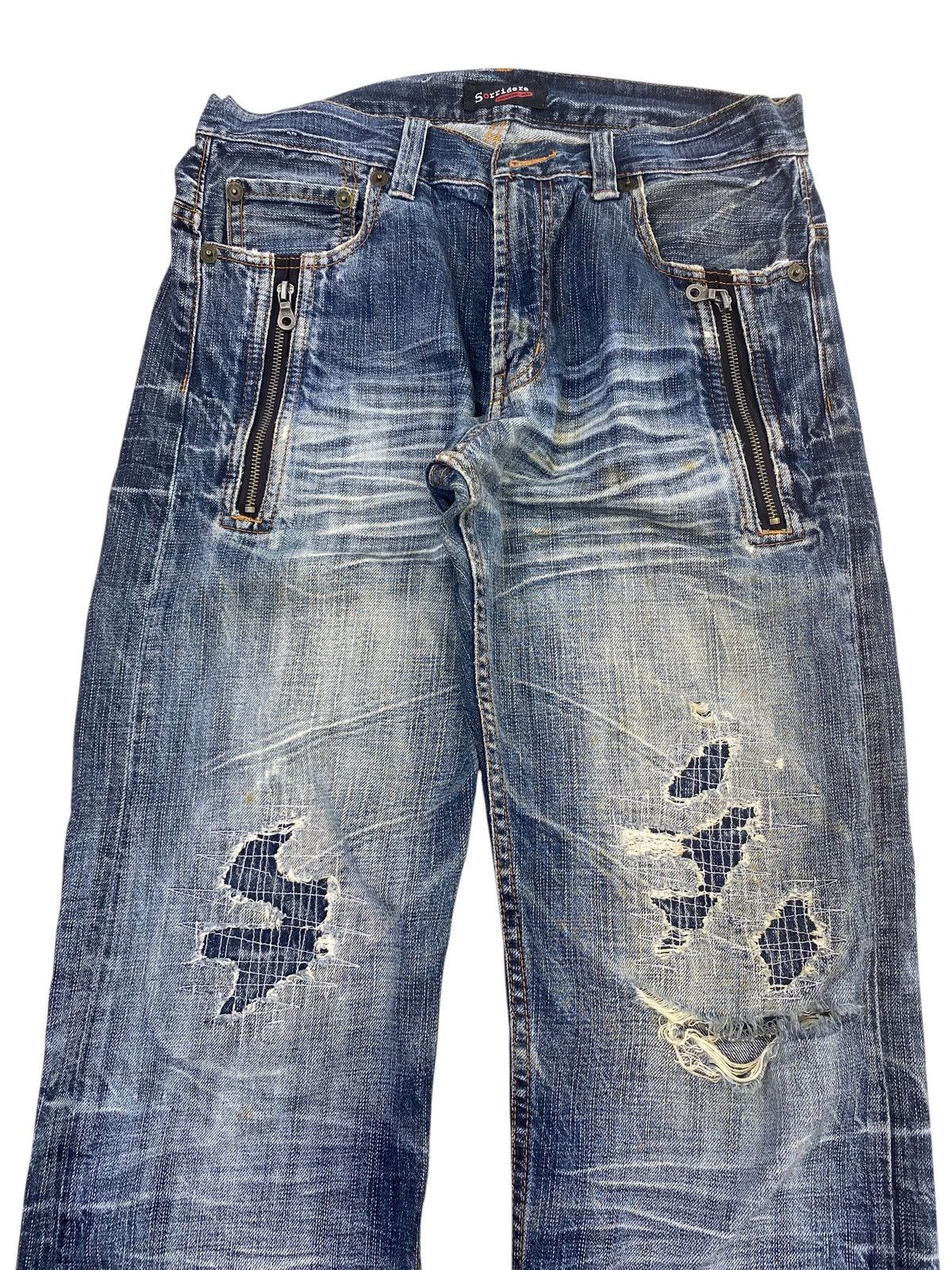 Japanese Brand Japanese Brand Ripped Patch Style Whiskers Jeans Size US 31 - 2 Thumbnail