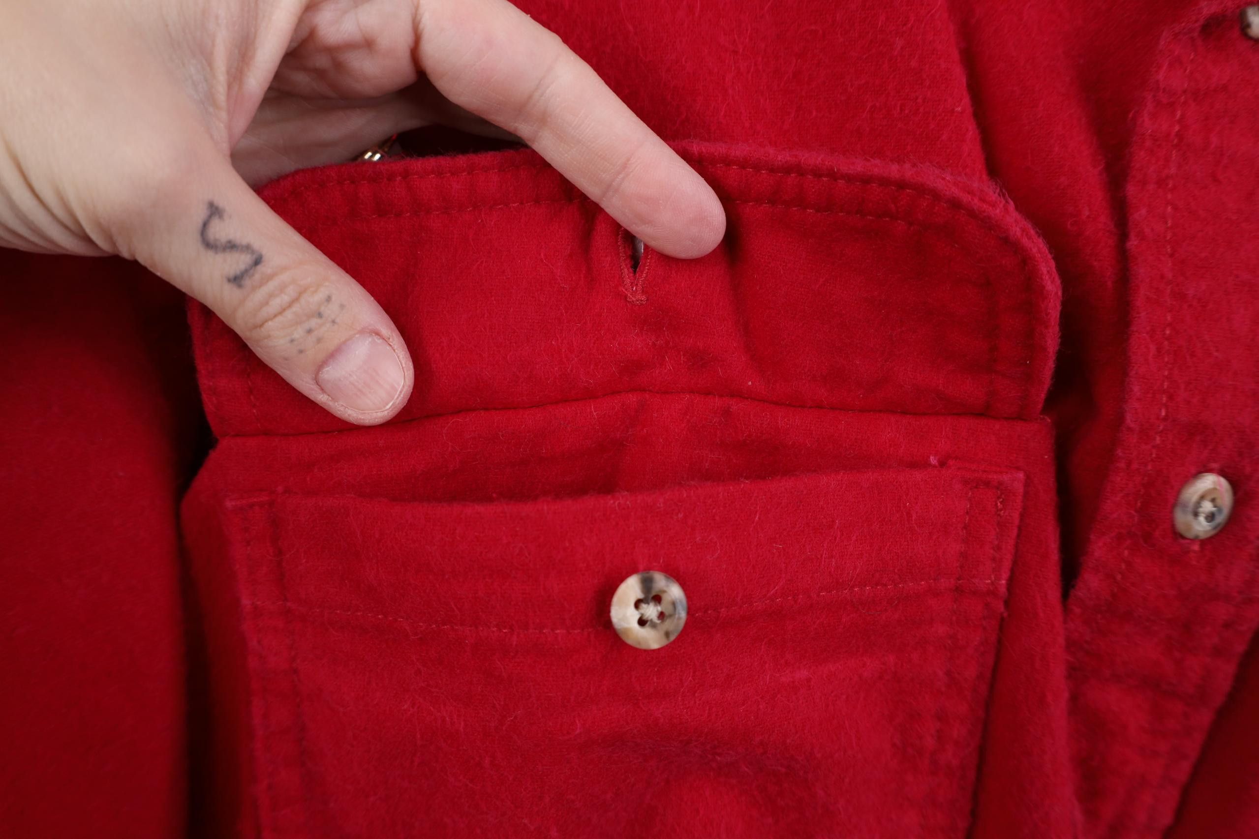 Vintage Vintage 90s Streetwear Chamois Cloth Button Shirt Red USA Size US XL / EU 56 / 4 - 7 Thumbnail