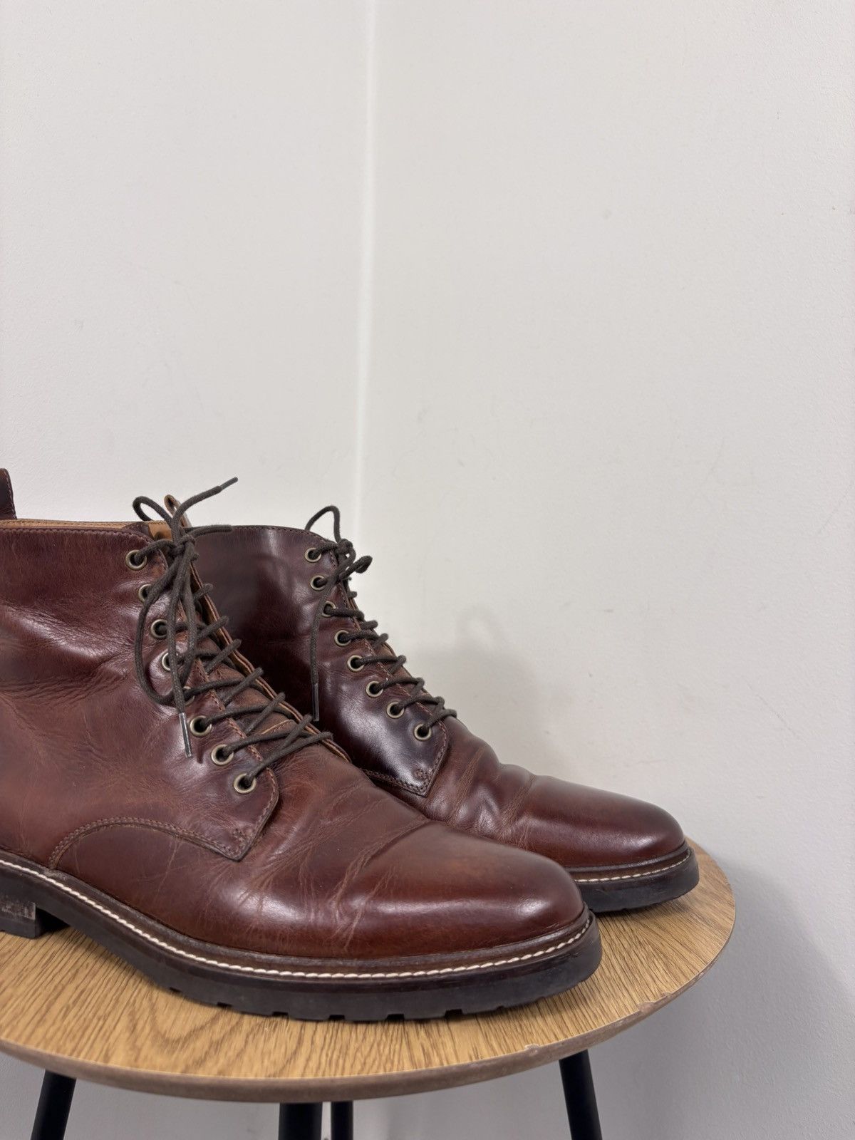 Bobbies Bobbies Paris Men’s Brown Calf Leather Service Lace-Up Boots Size US 9 / EU 42 - 4 Thumbnail