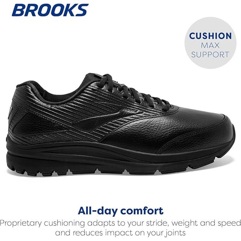 Brooks Brooks Mens Size 9.5W Wide Black Addiction Walker 2 Shoes Size US 9.5 / EU 42-43 - 2 Thumbnail