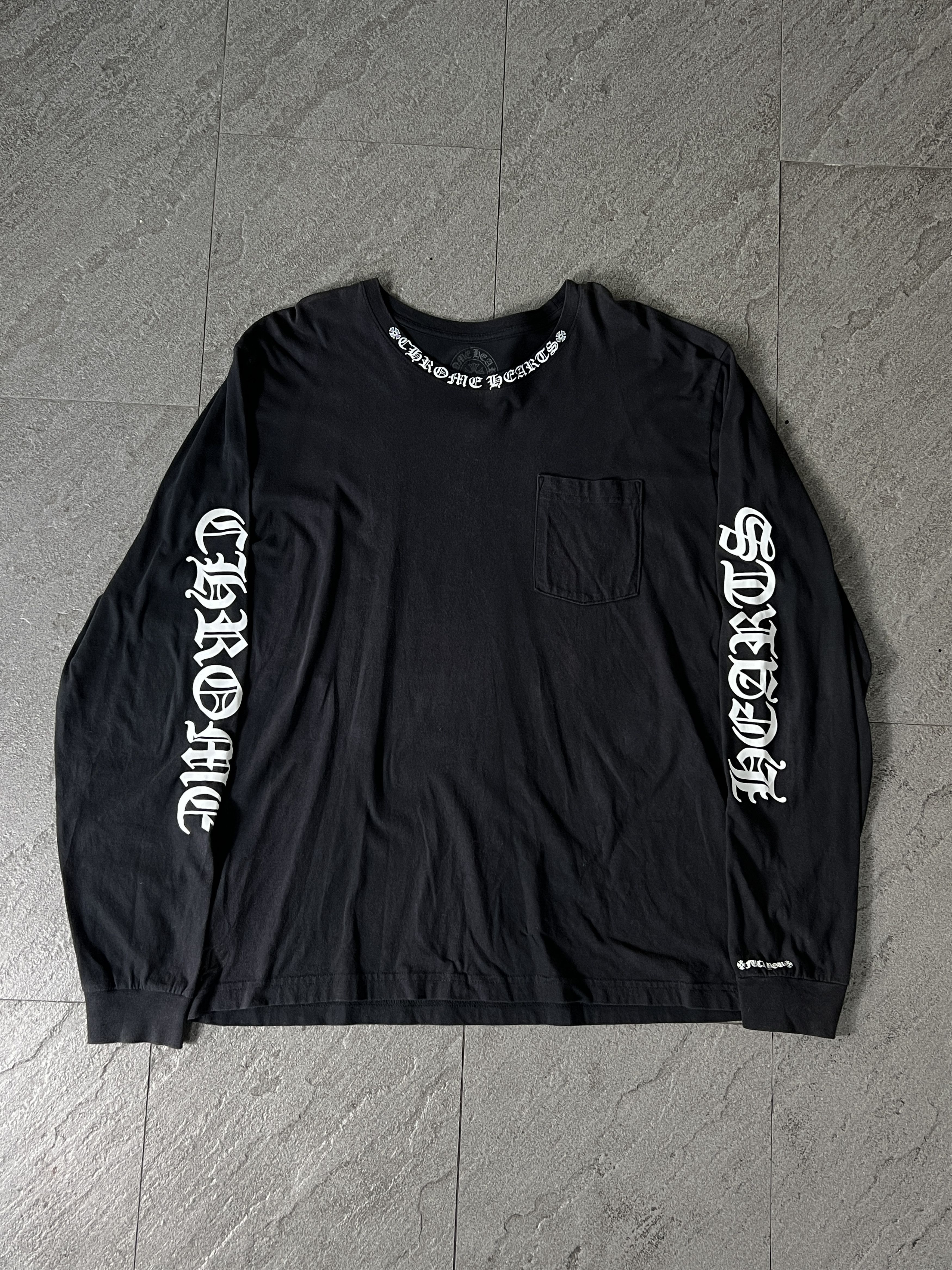Chrome Hearts Chrome Hearts Long Sleeve Pocket Tee Black USA XL Size US XL / EU 56 / 4 - 1 Thumbnail