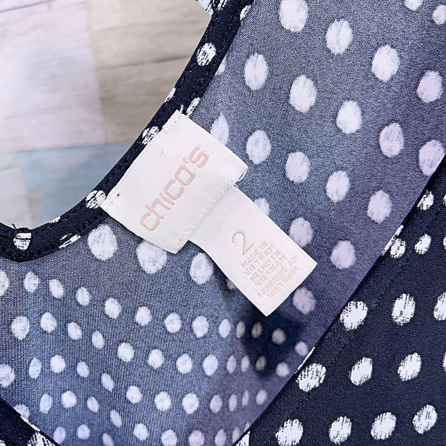 Other Chicos Polka Dot Back T Shirt Dress Black White Short Sleeve Size L / US 10 / IT 46 - 5 Thumbnail